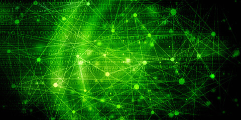 2d illustration abstract digital binary data on computer screen