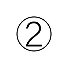 Number 2 In The Circle Vector Icon