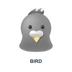 Bird icon. 3d illustration from animal head collection. Creative Bird 3d icon for web design, templates, infographics and more