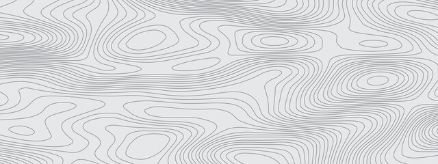 Gray and white wavy abstract topographic map contour, lines Pattern background. Topographic map and landscape terrain texture grid. Wavy banner and color geometric form. Vector illustration.