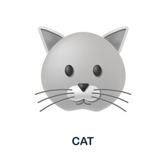 Cat icon. 3d illustration from animal head collection. Creative Cat 3d icon for web design, templates, infographics and more