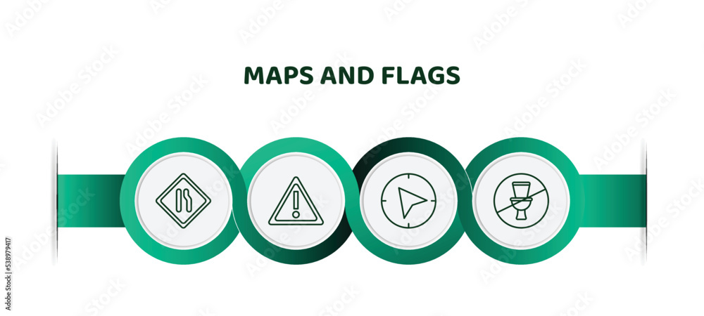 Poster editable thin line icons with infographic template. infographic for maps and flags concept. included