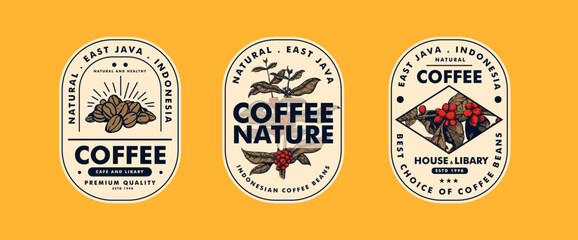 vintage coffee logo set design