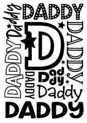 Daddy sign print svg image  Isolated on transparent background Various fonts