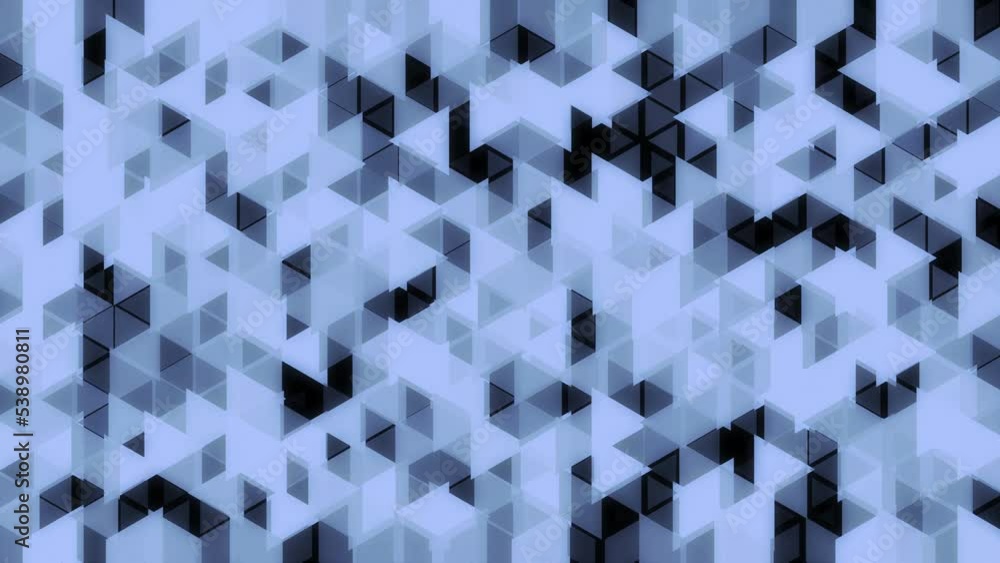 Poster blue iridescent triangular polygonal abstract background, 4k triangle shapes mosaic looping animatio
