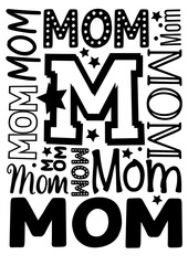 Mom sign print svg image  Isolated on transparent background Various fonts