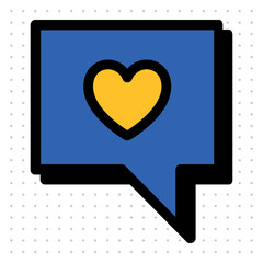 Yellow and blue love message sticker