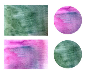 Set with Beautiful Abstract Grunge Watercolor Textures.