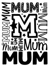 Fototapeta premium Mum sign print svg image Isolated on transparent background Various fonts