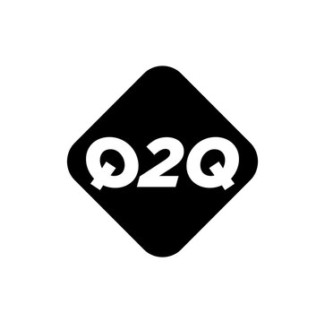 Q2Q vector icon. Q2Q brand company monogram.