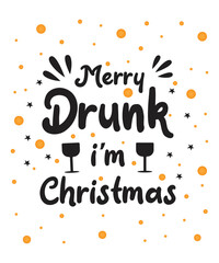 Christmas lettering design greeting card label on white background