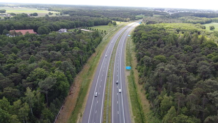 Fototapeta na wymiar aerial photo of the road