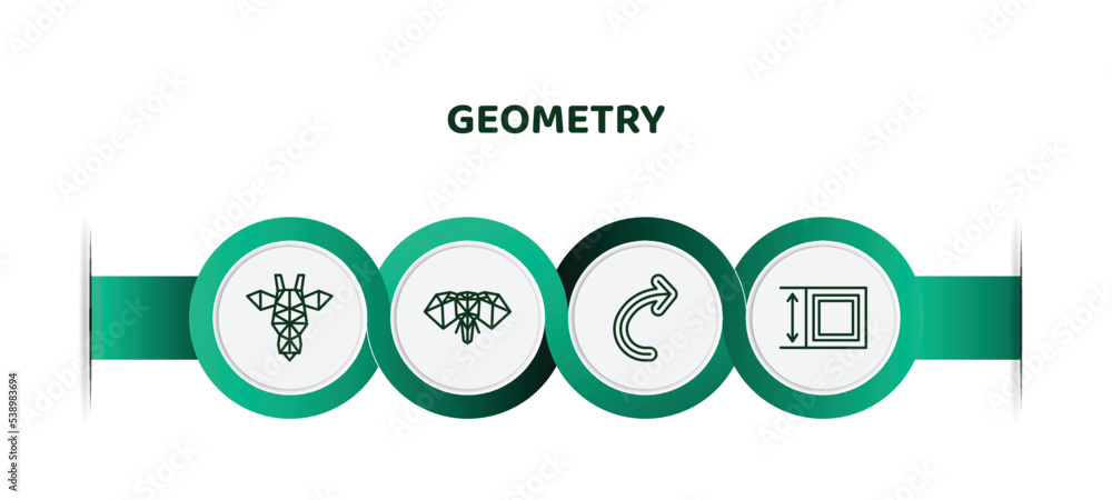 Poster editable thin line icons with infographic template. infographic for geometry concept. included polyg