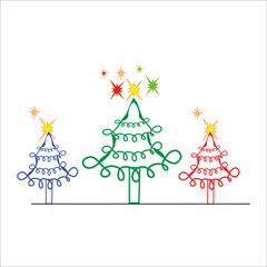 Fototapeta na wymiar Christmas tree new design vector