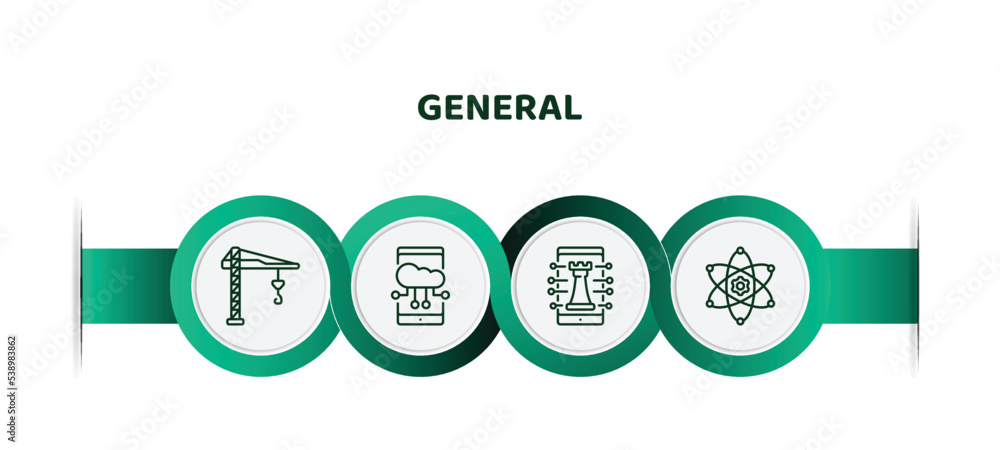 Poster editable thin line icons with infographic template. infographic for general concept. included buildi