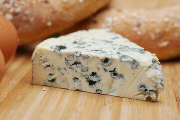detail shot of blue cheese on table 