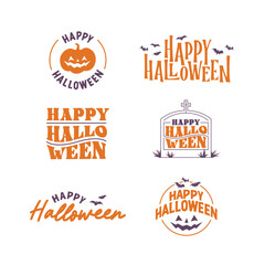 Happy Halloween lettering. Holiday lettering for banner, poster, greeting card or party invitation. Vector illustration.