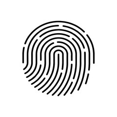 finger print fingerprint lock secure security logo vector icon illustration
