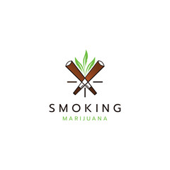 marijuana cigarettes logo icon design template flat vector
