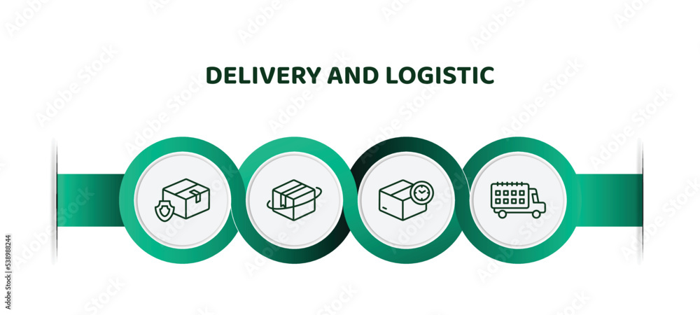 Poster editable thin line icons with infographic template. infographic for delivery and logistic concept. i