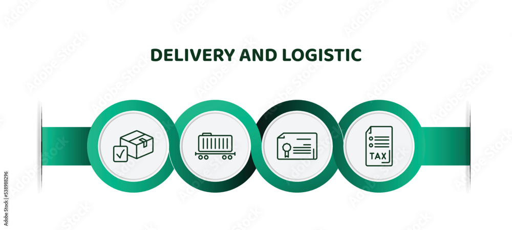 Poster editable thin line icons with infographic template. infographic for delivery and logistic concept. i