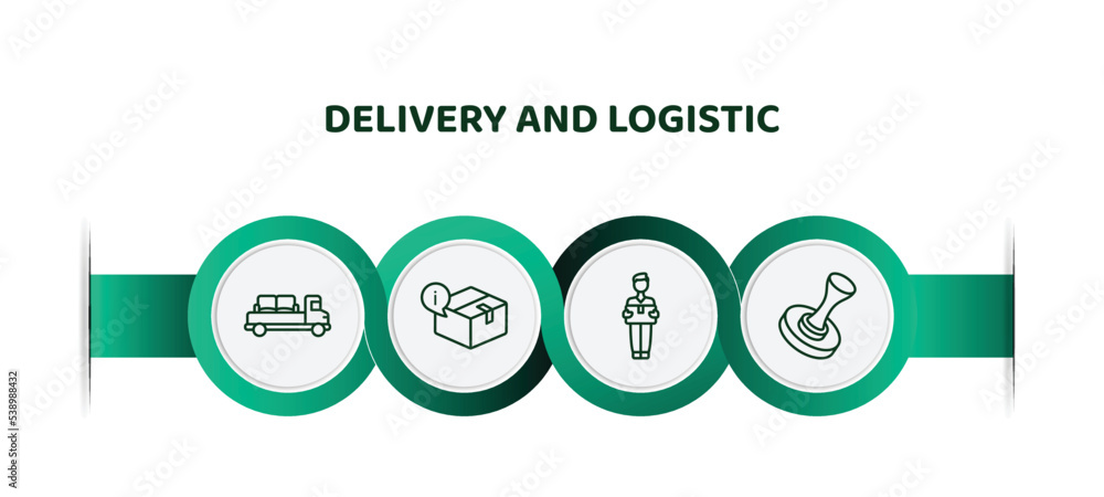 Poster editable thin line icons with infographic template. infographic for delivery and logistic concept. i