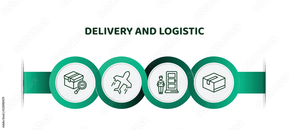Poster editable thin line icons with infographic template. infographic for delivery and logistic concept. i