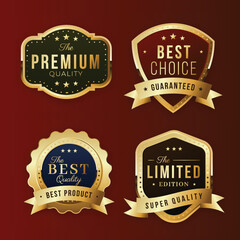 gradient golden luxury badges vector design illustration