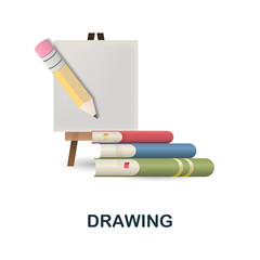 Drawing icon. 3d illustration from back to school collection. Creative Drawing 3d icon for web design, templates, infographics and more