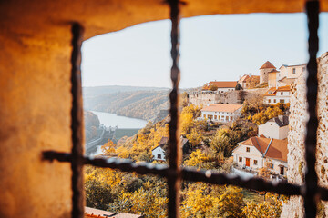 Znojmo, Rotunda of St. Catherine, Znojmo water reservoir on the river Dyje, Moravia, Czech Republic