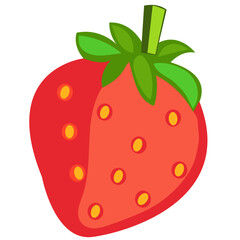 Strawberry berry on a white background. Harvest. Healthy nutrition. Vector illustration