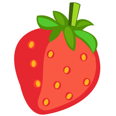 Obraz premium Strawberry berry on a white background. Harvest. Healthy nutrition. Vector illustration