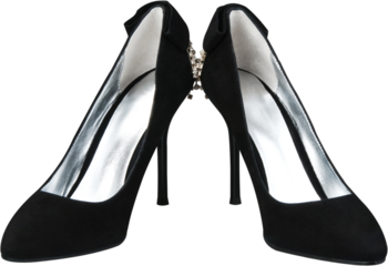 Black fashion high heel shoes isolated on white background