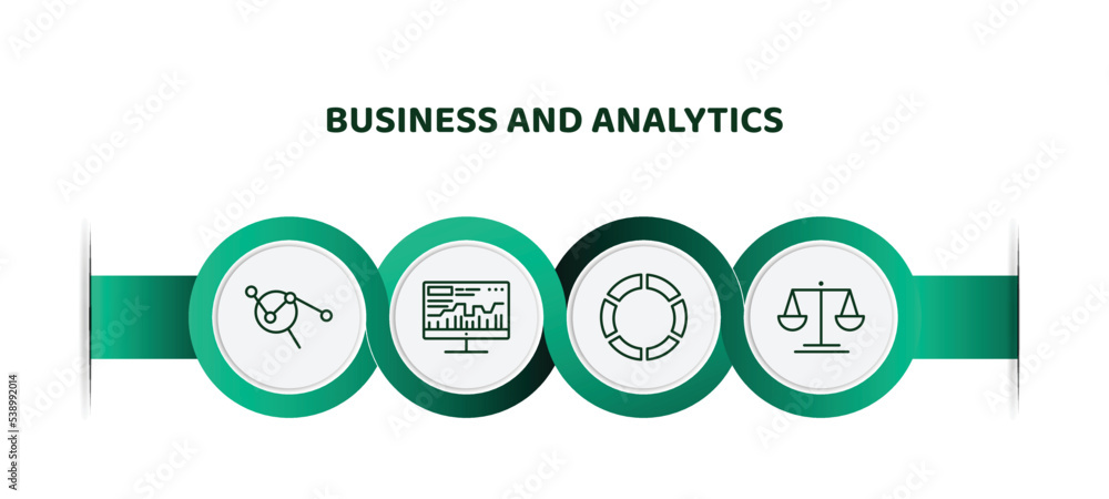 Poster editable thin line icons with infographic template. infographic for business and analytics concept. 