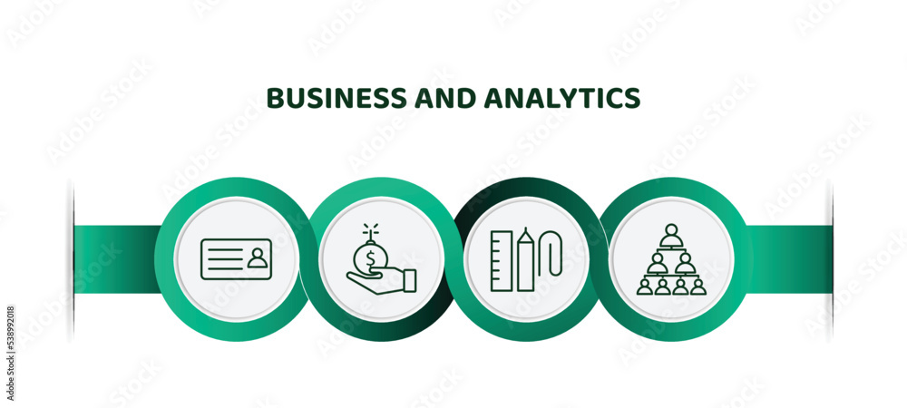 Poster editable thin line icons with infographic template. infographic for business and analytics concept. 
