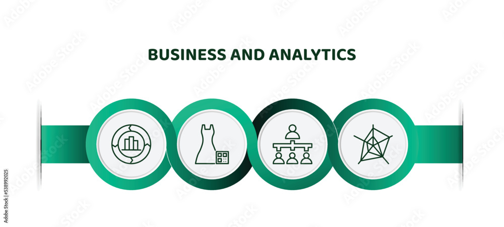 Poster editable thin line icons with infographic template. infographic for business and analytics concept. 