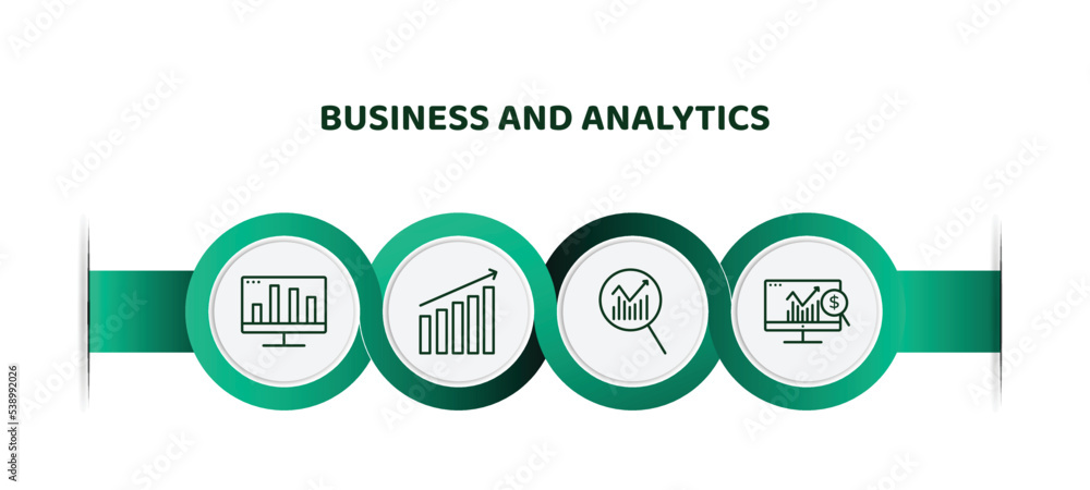 Poster editable thin line icons with infographic template. infographic for business and analytics concept. 