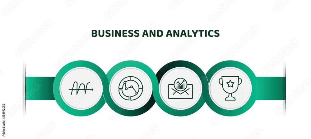 Poster editable thin line icons with infographic template. infographic for business and analytics concept. 