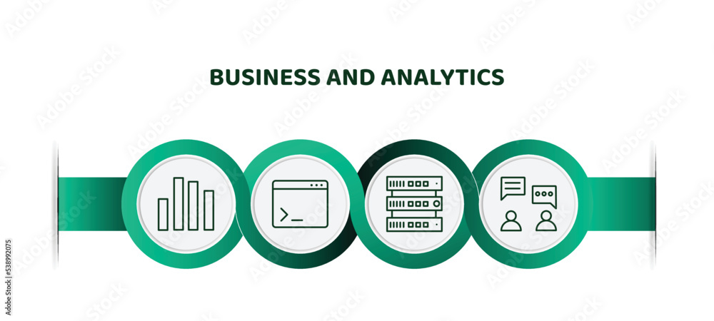 Poster editable thin line icons with infographic template. infographic for business and analytics concept. 