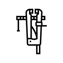 leg vice line icon vector. leg vice sign. isolated contour symbol black illustration