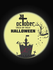 Happy Halloween Text Banner, Vector template elements