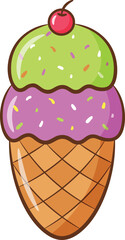 ice cream cute drawing for school flash card