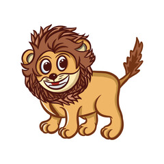 Cute Lion Cartoon Illustration Design