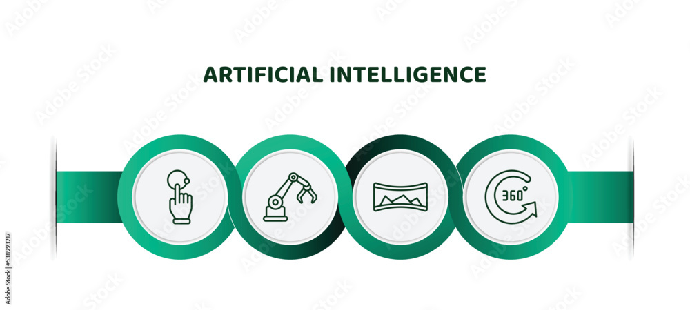 Poster editable thin line icons with infographic template. infographic for artificial intelligence concept.