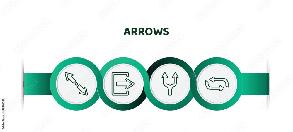 Poster editable thin line icons with infographic template. infographic for arrows concept. included diagona