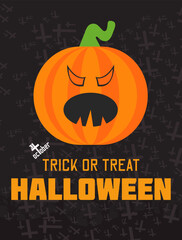 Happy Halloween Text Banner, Vector template elements