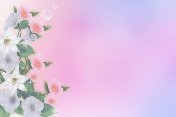 Sfondo carta con spazio per testo rosa decorato con fiori
