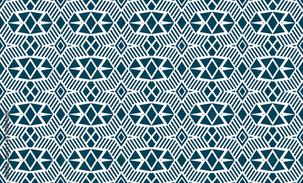 Poster vector pattern repeating stripped polygonal geometric, triangle shape on white background. blue diag