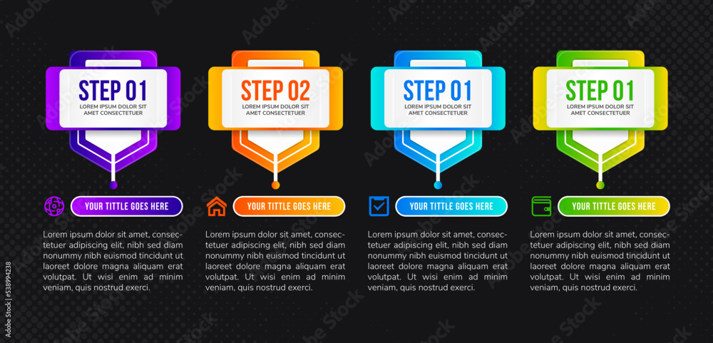 Poster decision making steps vector infographic template. investigation presentation design elements with t