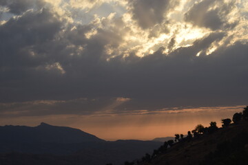 sunset in the mountains